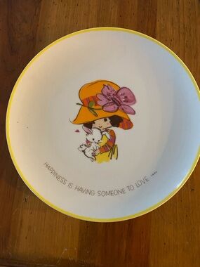 Mopsie Collector’s Edition Vintage Girl with Bunny Porcelain Plate 1973